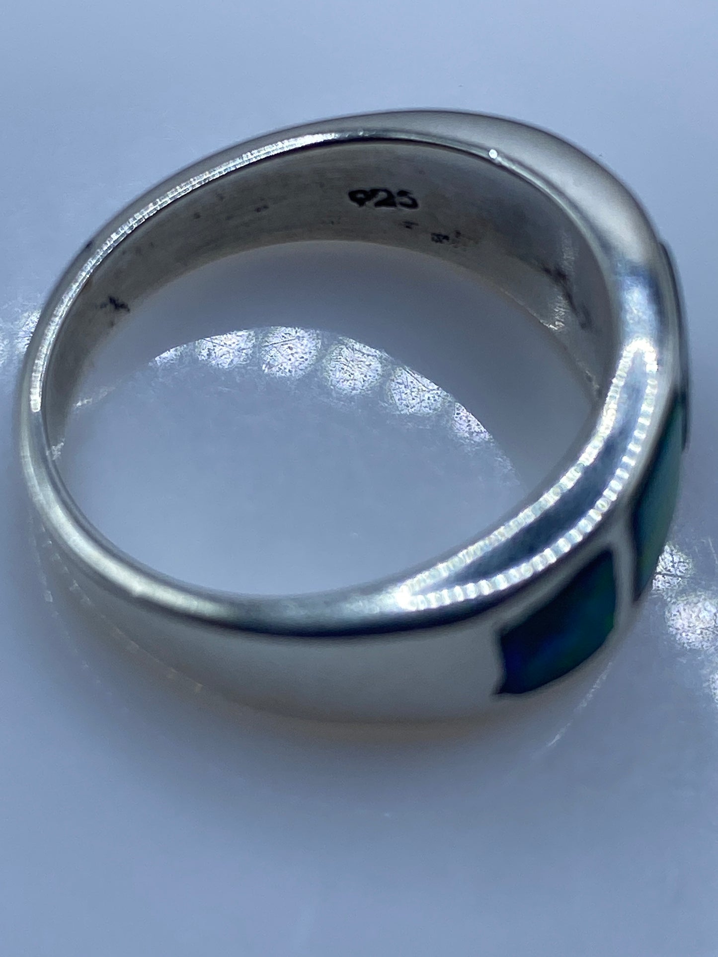 Anillo de Plata con Ópalo de Fuego Verde — Minimalista Taxco — foto 5
