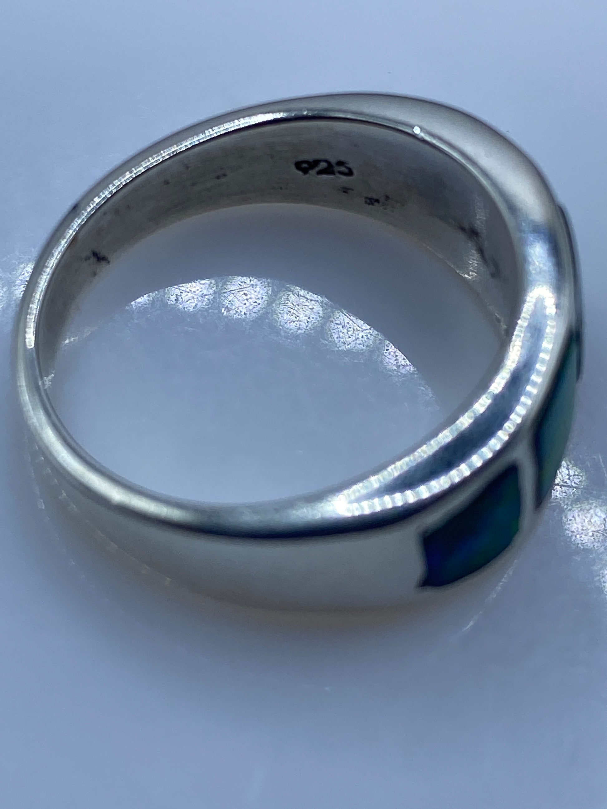 Anillo de Plata con Ópalo de Fuego Verde — Minimalista Taxco — foto 5