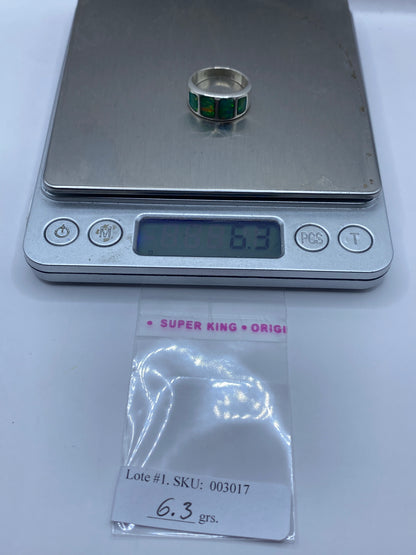 Anillo de Plata con Ópalo de Fuego Verde — Minimalista Taxco — foto 6