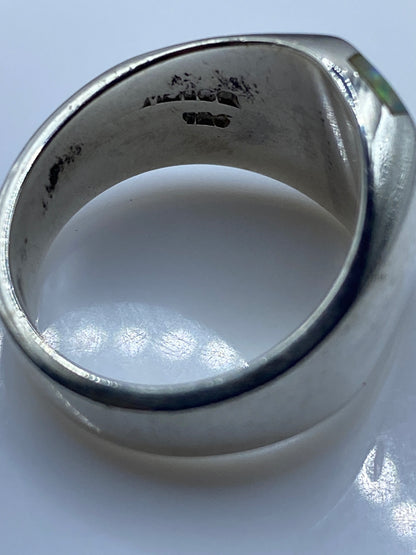Anillo Sello Ópalo de Fuego Plata .925 — Unisex — foto 5