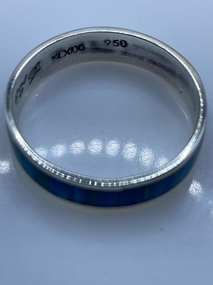 Anillo de Plata Ópalo de Fuego Azul Cielo — Solitario Unisex — foto 5