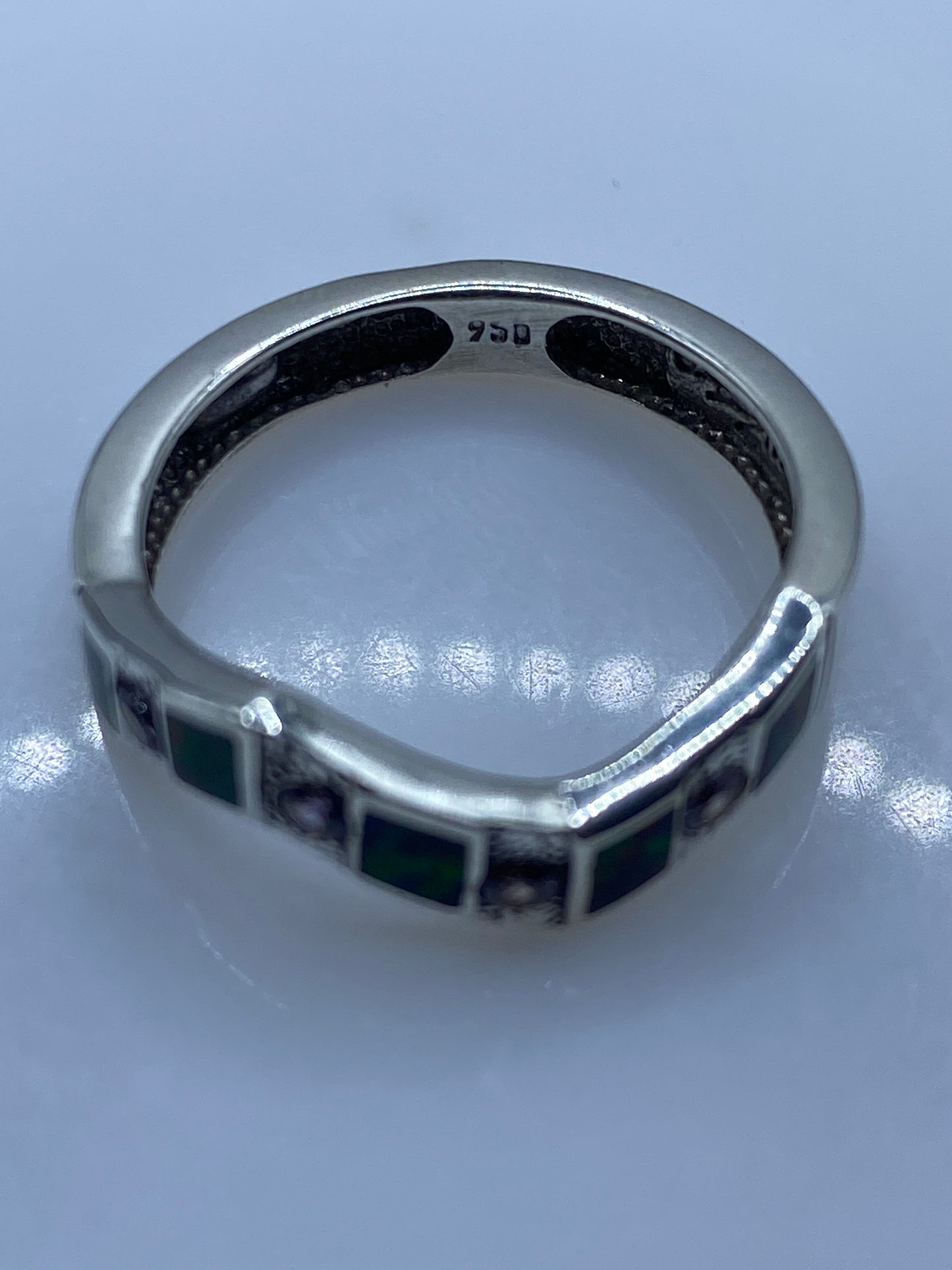 Anillo Plata .950 Ópalo de Fuego Multicolor — Geométrico — foto 5