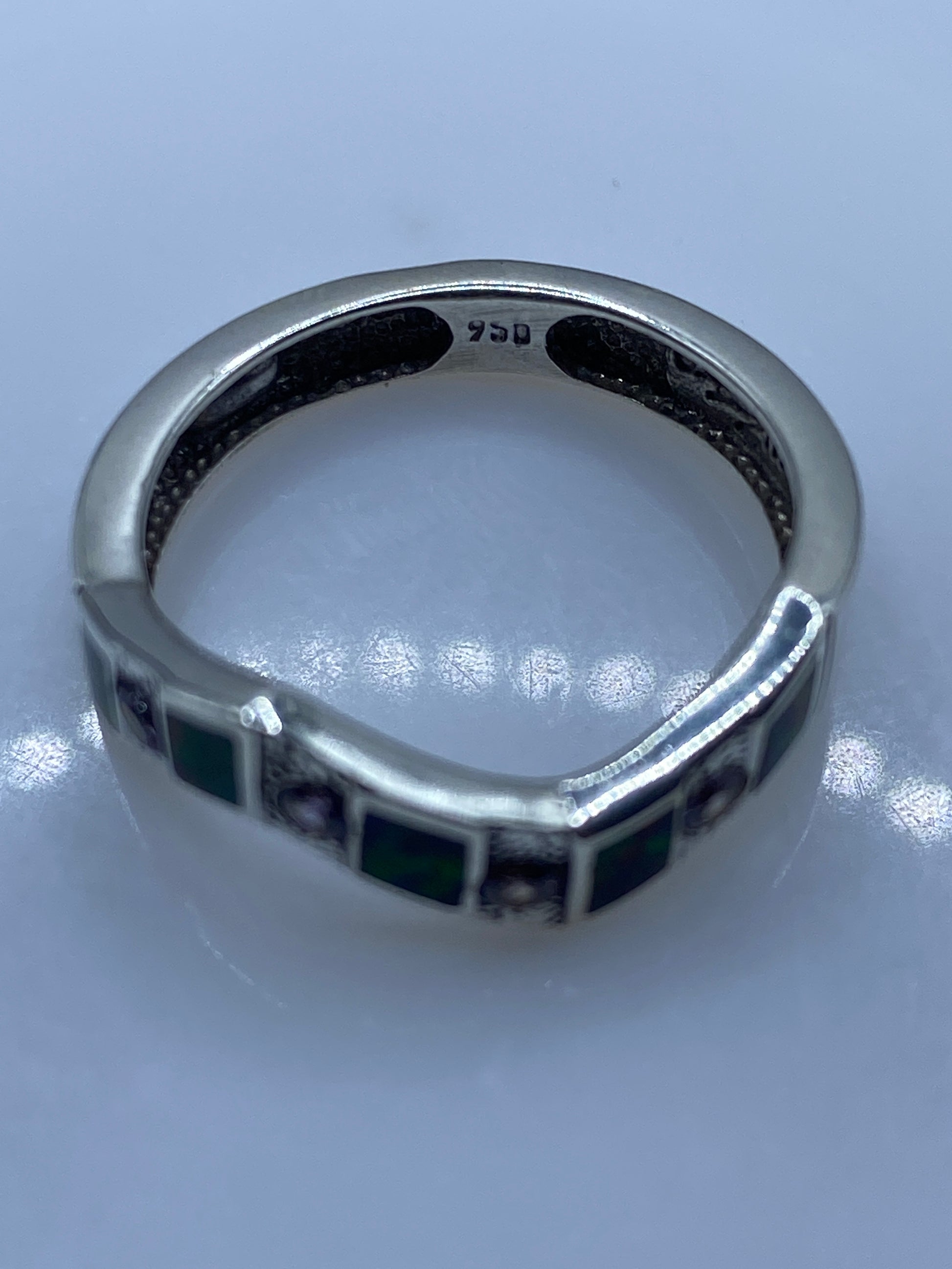 Anillo Plata .950 Ópalo de Fuego Multicolor — Geométrico — foto 5