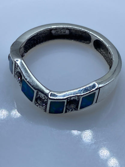 Anillo Plata Ópalo de Fuego Azul Cielo — Joya Única Taxco — foto 5