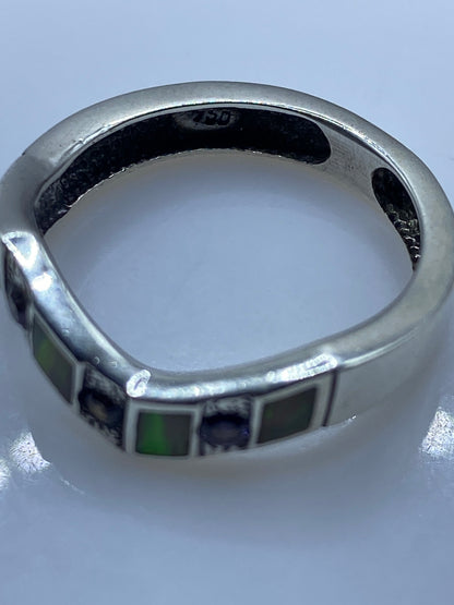 Anillo de Plata Ópalo de Fuego Geométrico — Moderno Taxco — foto 5