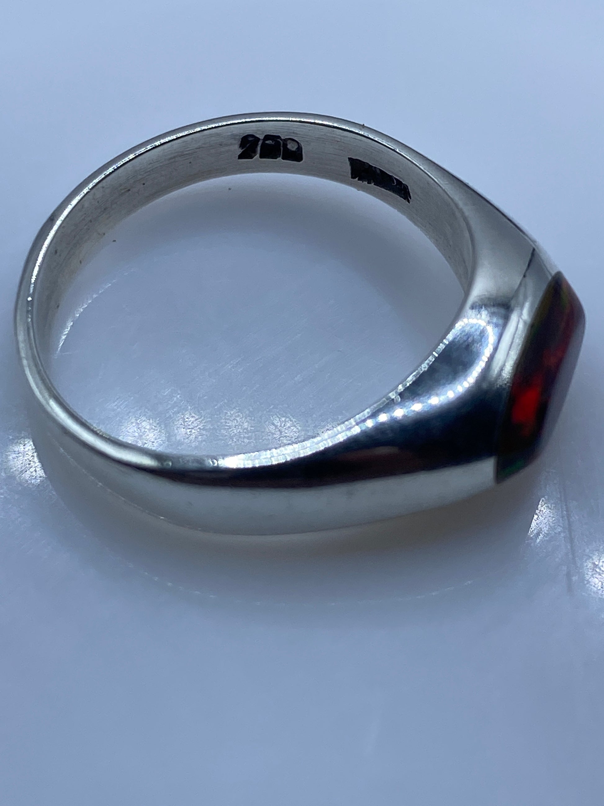 Anillo Ópal de Fuego Multicolor Plata .950 — Joya Única Taxco — foto 5