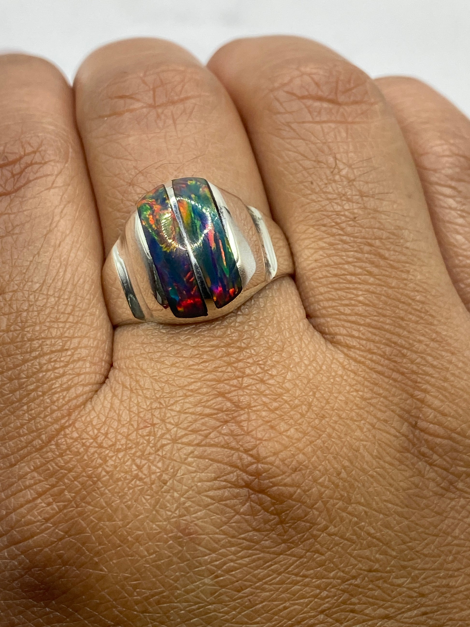 Sello .950 en el interior del anillo, hallmark auténtico de Taxco
