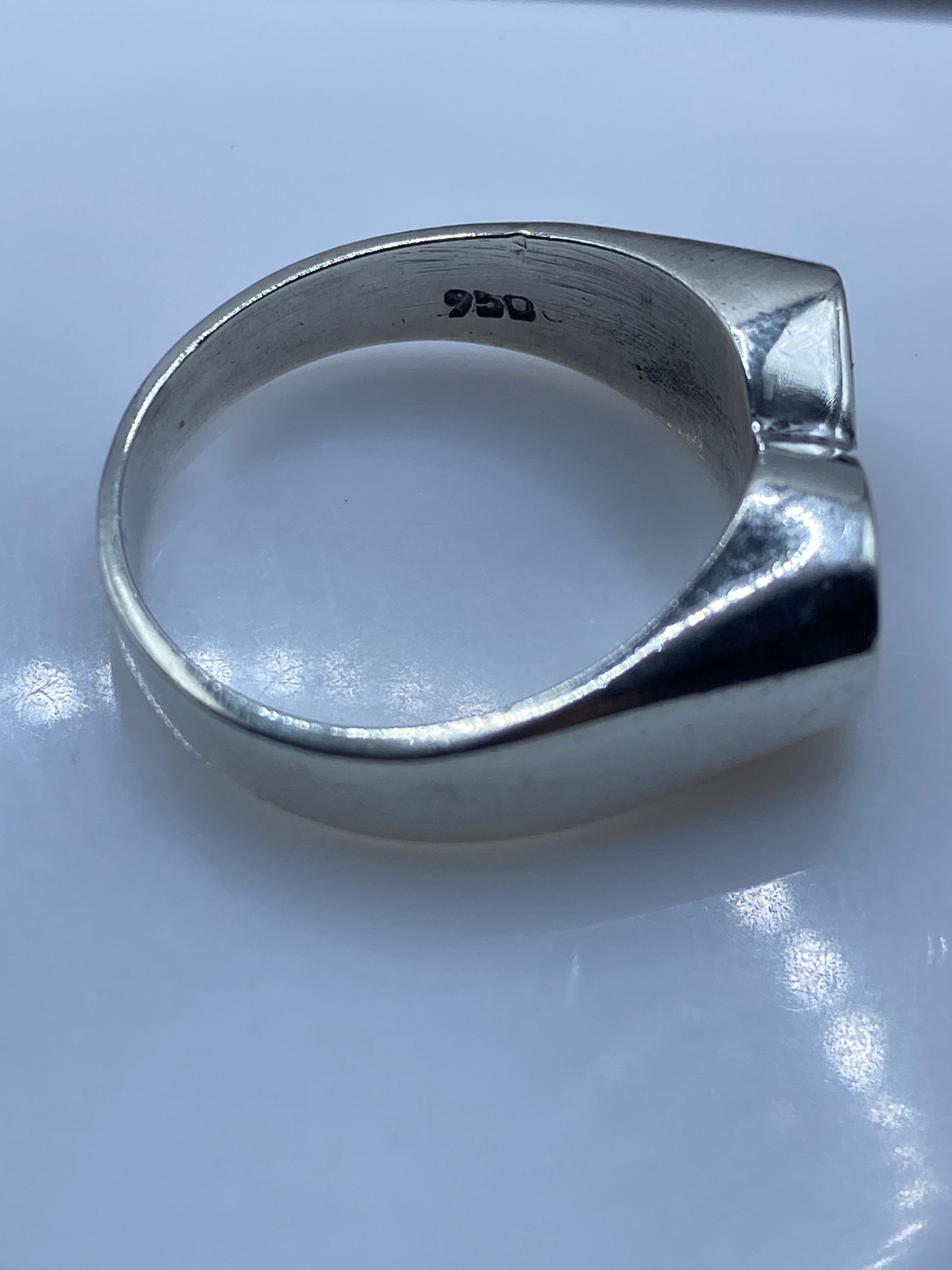 Anillo Ópalo de Fuego Plata .950 — Solitario Unisex — foto 5