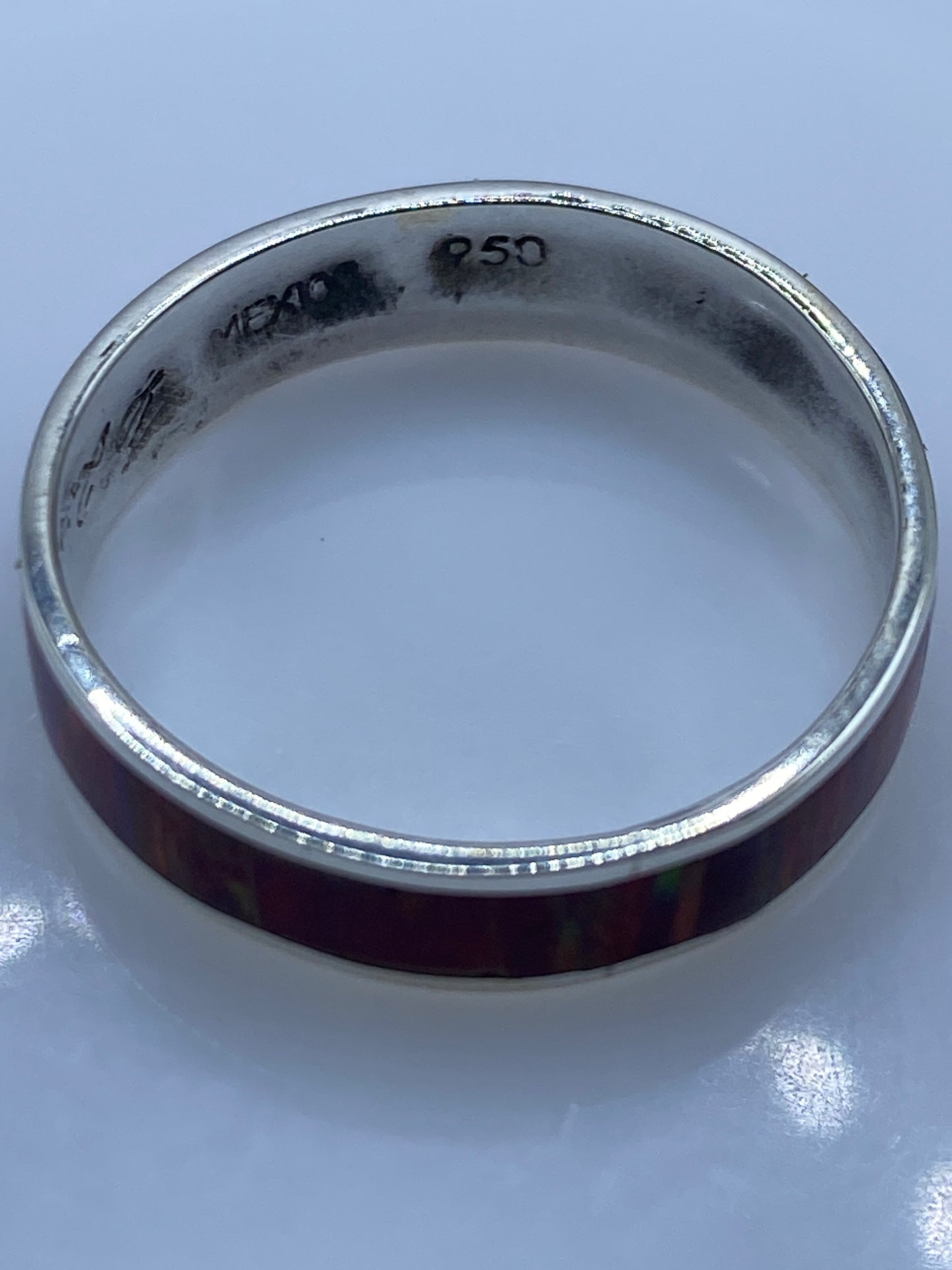 Anillo de Plata .950 con Ópalo de Fuego — Minimalista Unisex — foto 5