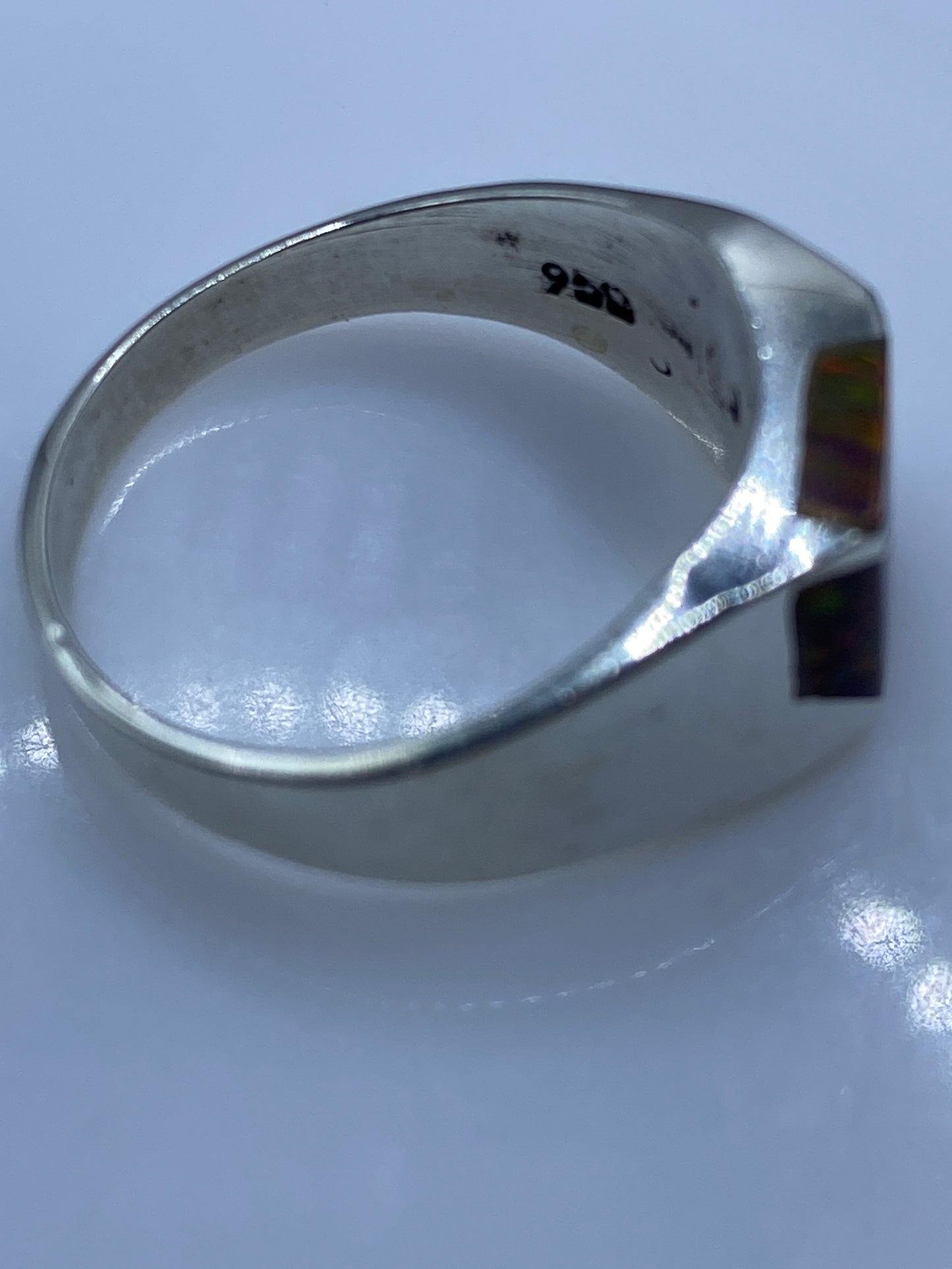 Anillo de Plata Ópalo de Fuego Multicolor — Geométrico Moderno — foto 5