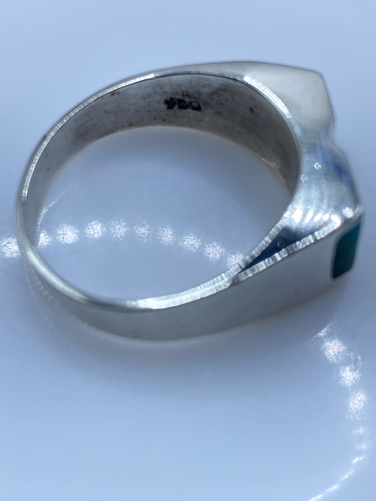 Anillo de Plata Ópalo de Fuego Azul Cielo — Solitario Unisex — foto 5