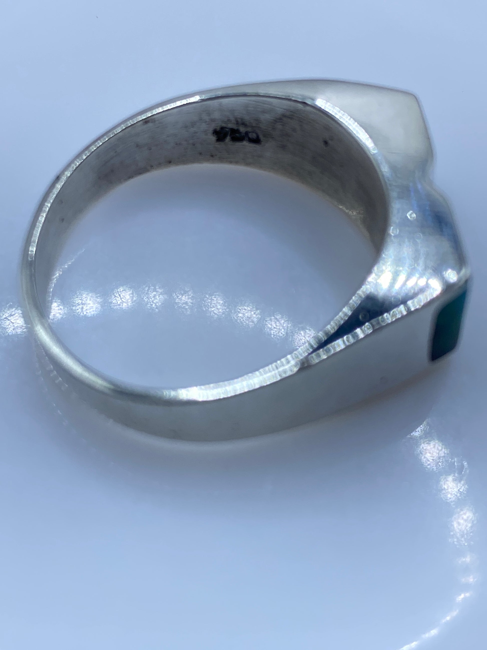 Anillo de Plata Ópalo de Fuego Azul Cielo — Solitario Unisex — foto 5