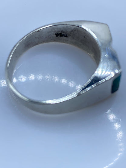 Anillo de Plata Ópalo de Fuego Azul Cielo — Solitario Unisex — foto 5