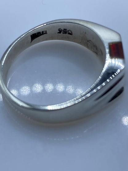 Anillo de Plata .950 Ópalo de Fuego Multicolor — Artesanal — foto 5