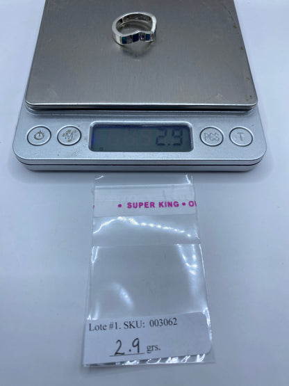 Anillo de Plata Ópalo de Fuego Azul — Geométrico Moderno — foto 6
