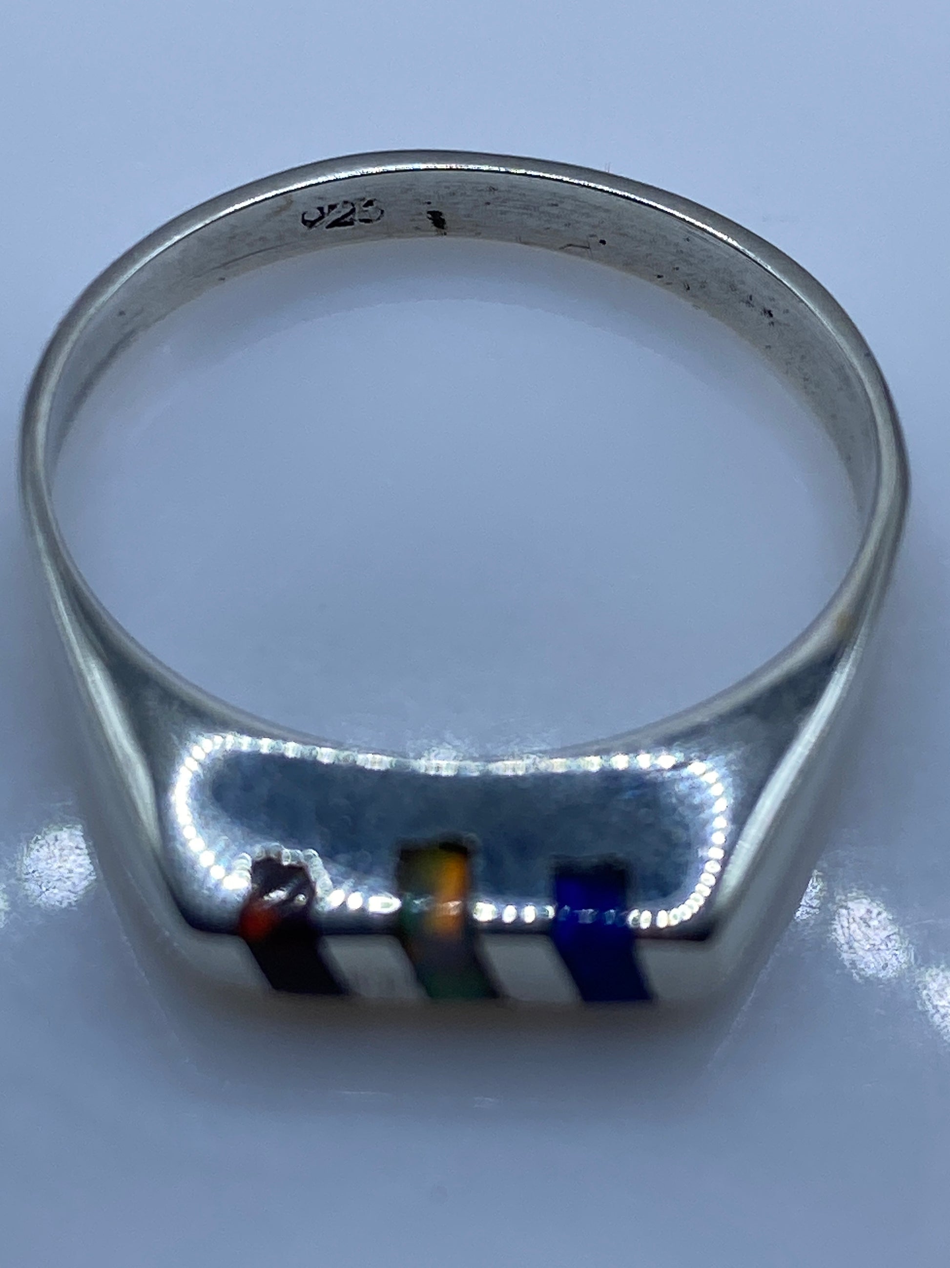 Anillo de Plata Ópalo de Fuego Multicolor — Diseño Moderno — foto 5