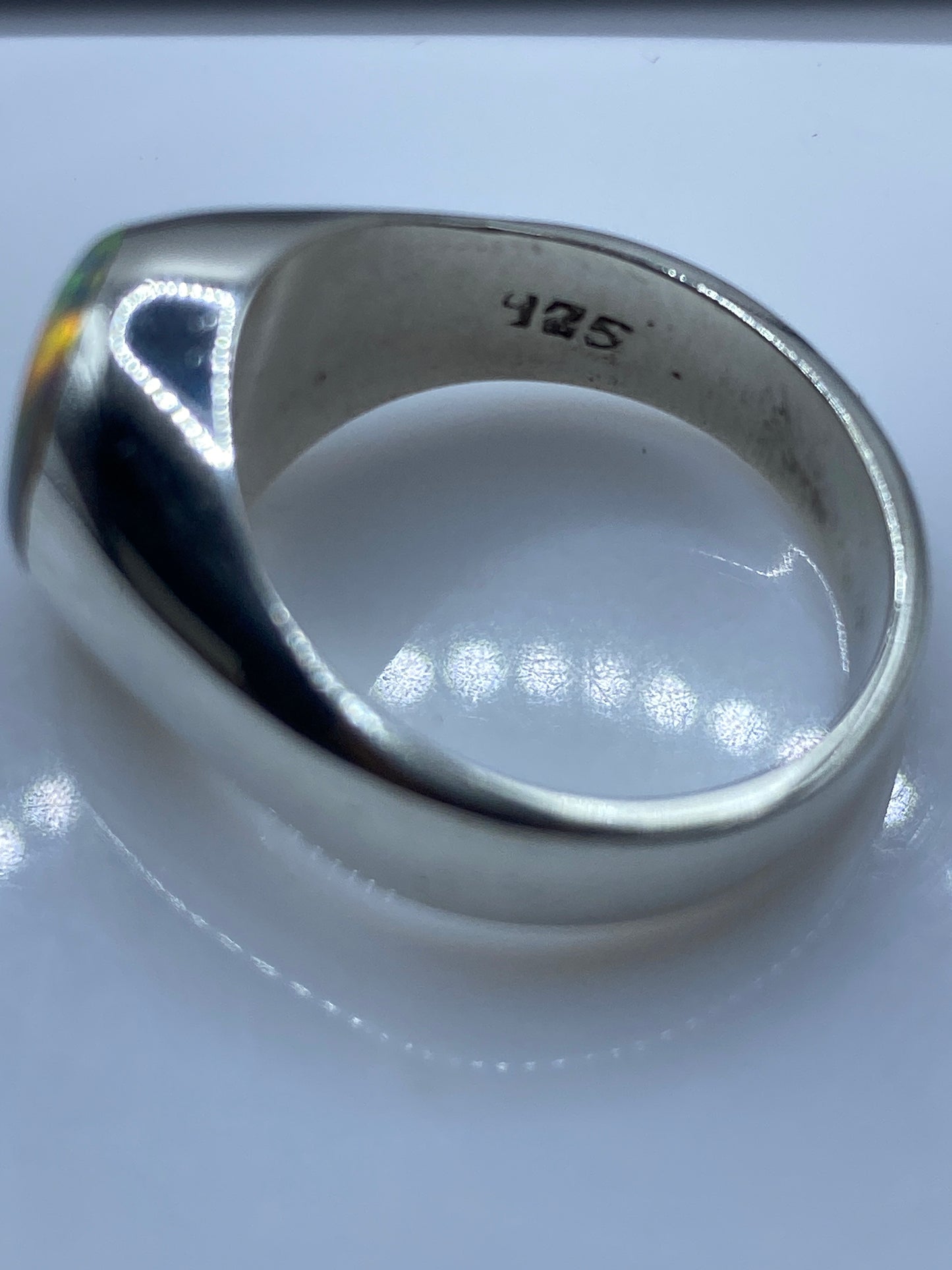Anillo Ópalo de Fuego Plata .925 — Solitario Unisex — foto 5