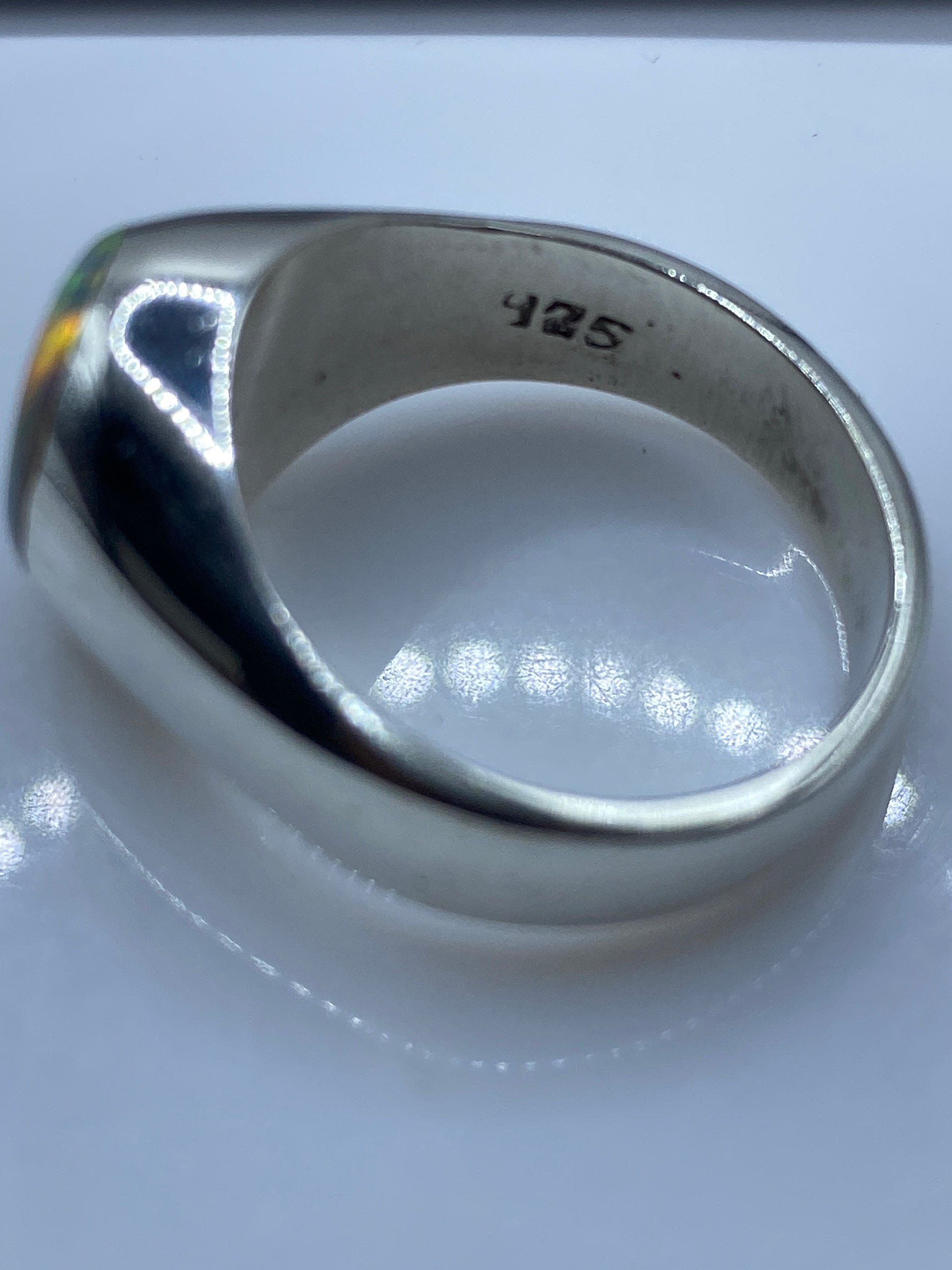 Anillo Ópalo de Fuego Plata .925 — Solitario Unisex — foto 5