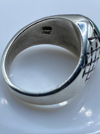 Anillo de Plata .950 Ópalo de Fuego Verde — Hombre Masivo — foto 5
