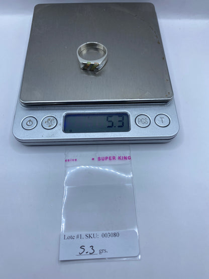 Anillo de Plata Ópalo de Fuego Geométrico Unisex — foto 5
