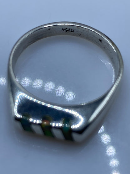 Anillo de Plata Ópalo de Fuego Moderno — Talla 9 — foto 5