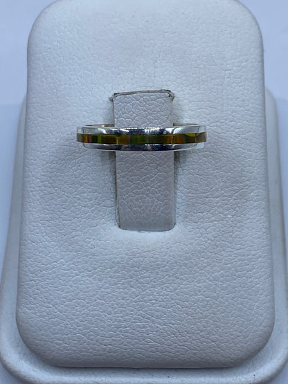 Anillo de plata .950 con ópalo de fuego amarillo en estuche blanco