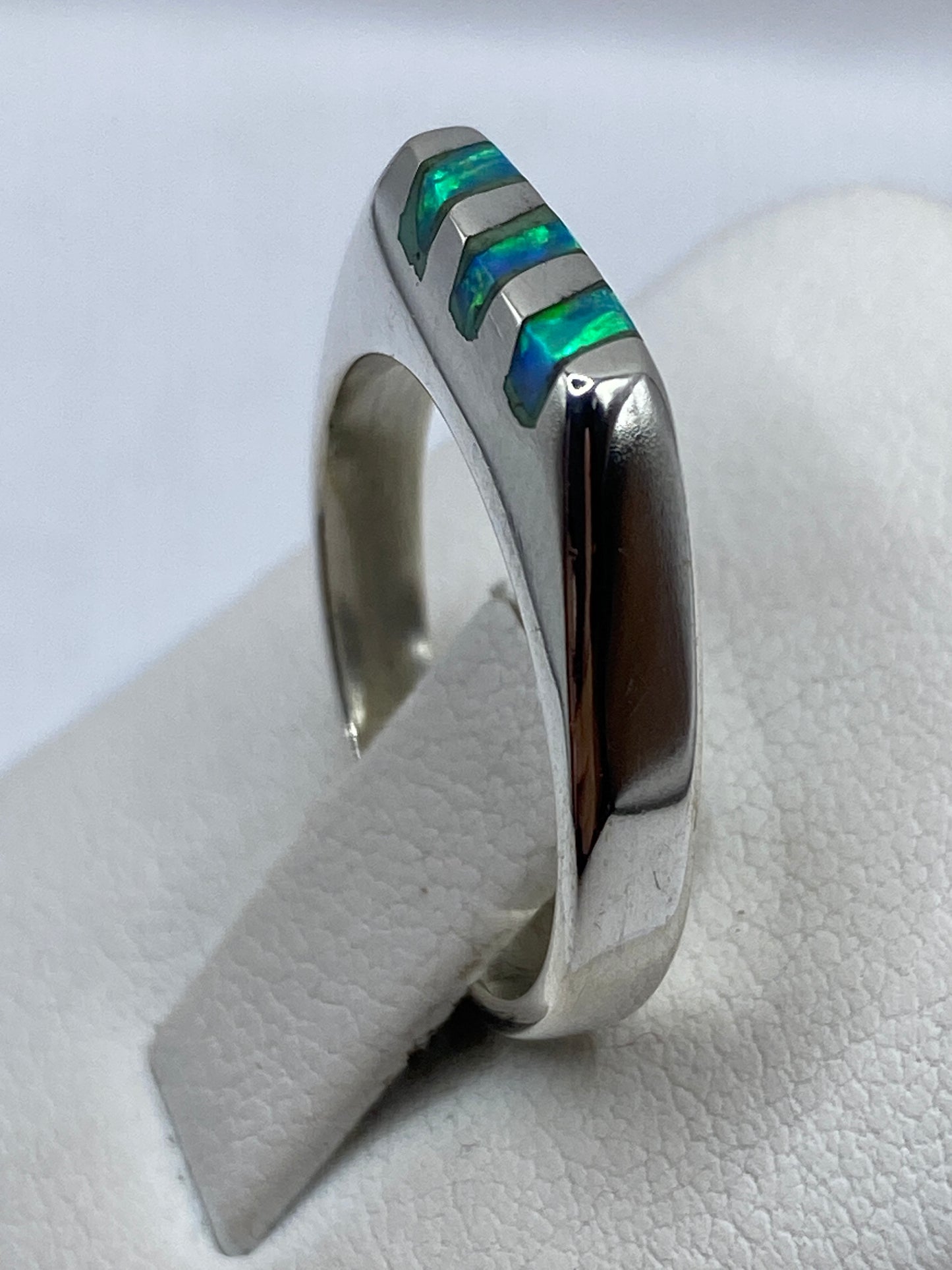 Anillo de Plata con Ópalo de Fuego Azul Cielo — foto 3