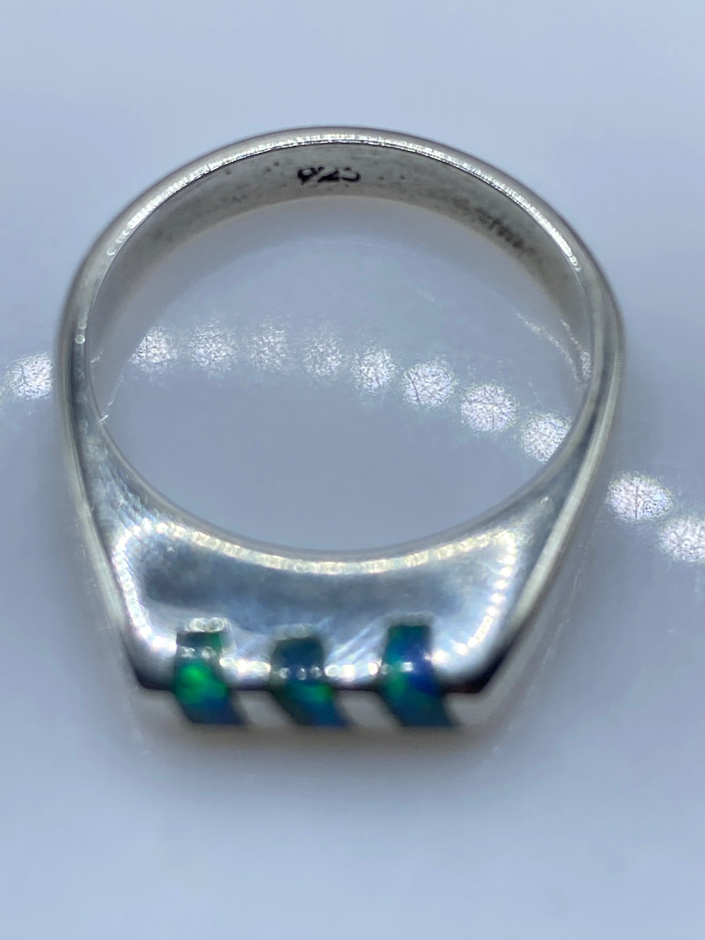 Anillo de Plata con Ópalo de Fuego Azul Cielo — foto 5