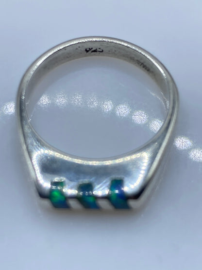 Anillo de Plata con Ópalo de Fuego Azul Cielo — foto 5