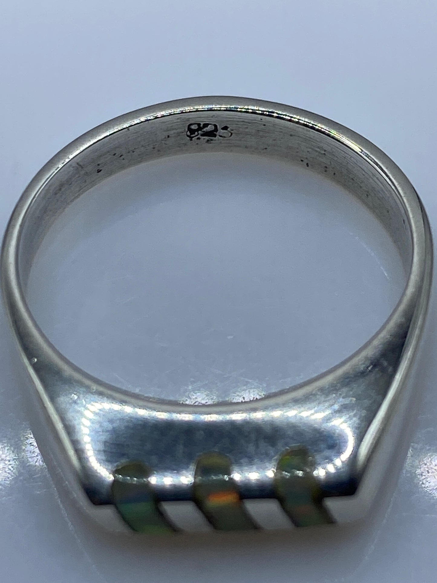 Anillo de Plata Ópalo de Fuego Unisex — Banda Taxco — foto 5