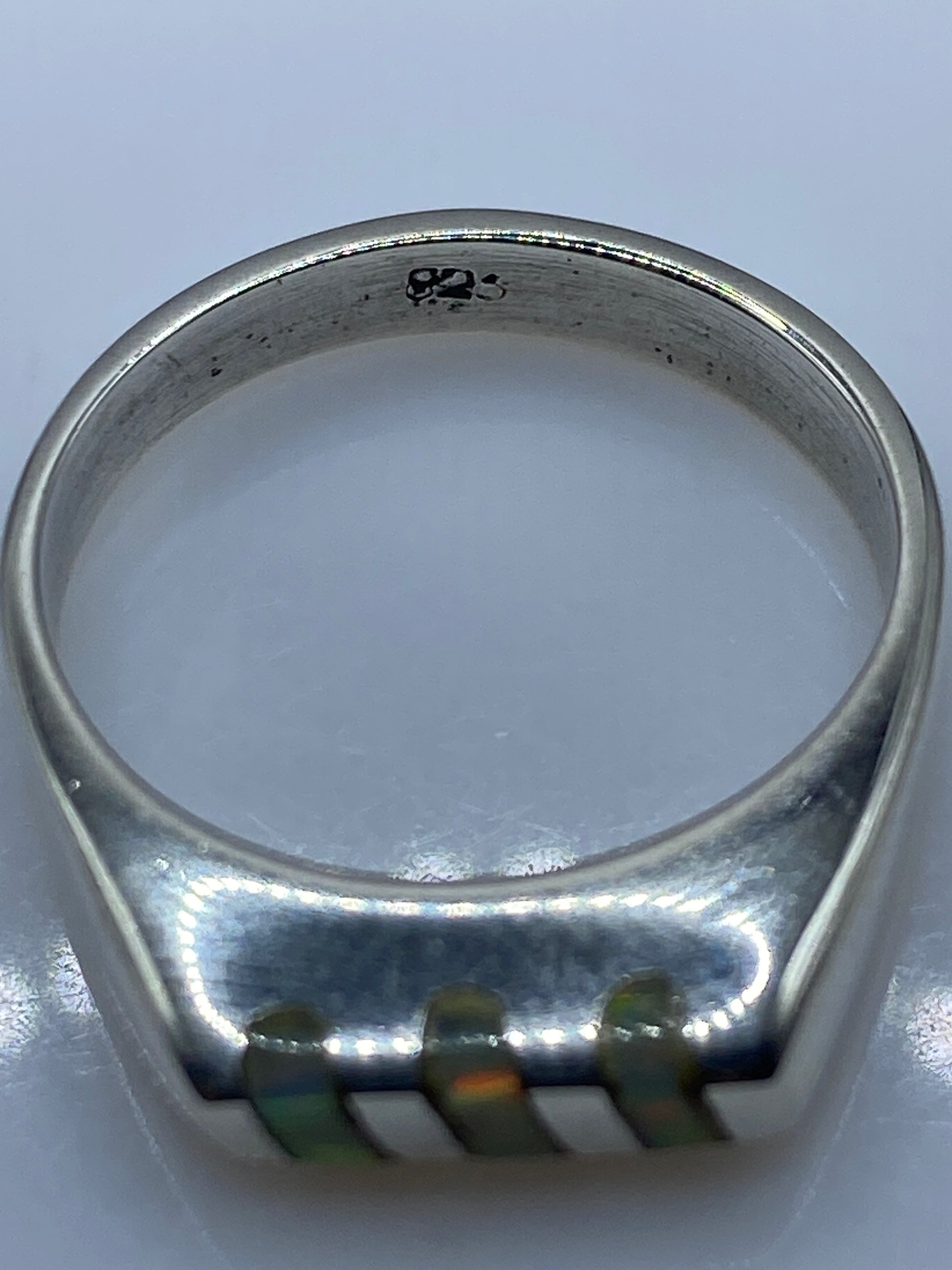 Anillo de Plata Ópalo de Fuego Unisex — Banda Taxco — foto 5