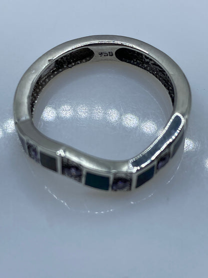 Anillo de Plata .950 Ópalo de Fuego Multicolor — Diseño Geométrico — foto 5