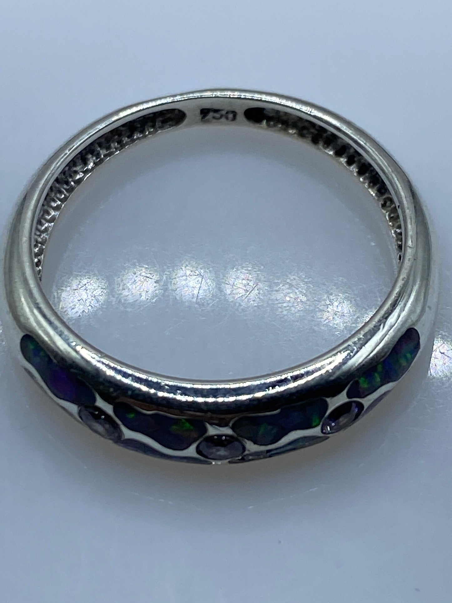 Anillo de Plata Ópalo de Fuego Multicolor — Taxco .950 — foto 5