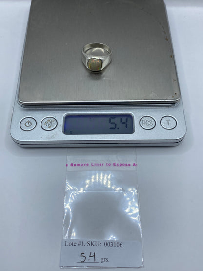 Anillo de Plata .950 Ópalo de Fuego — Solitario Arquitectónico — foto 6