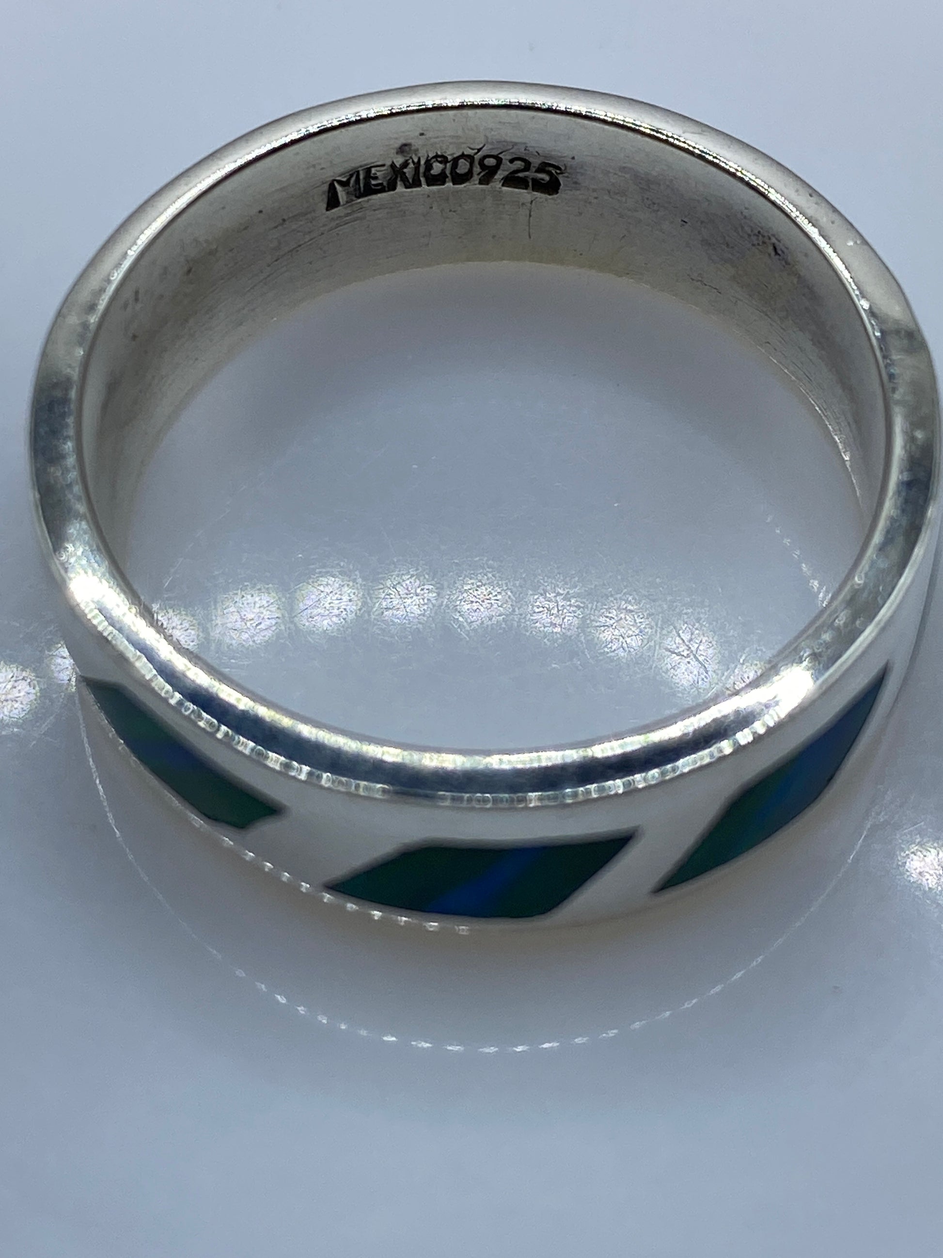 Anillo Plata Ópalo de Fuego Verde — Geométrico Moderno — foto 5