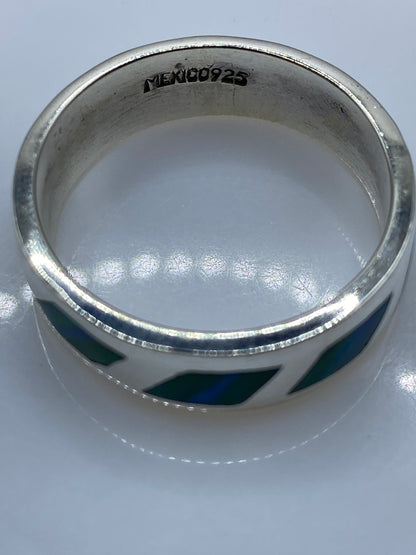 Anillo Plata Ópalo de Fuego Verde — Geométrico Moderno — foto 5