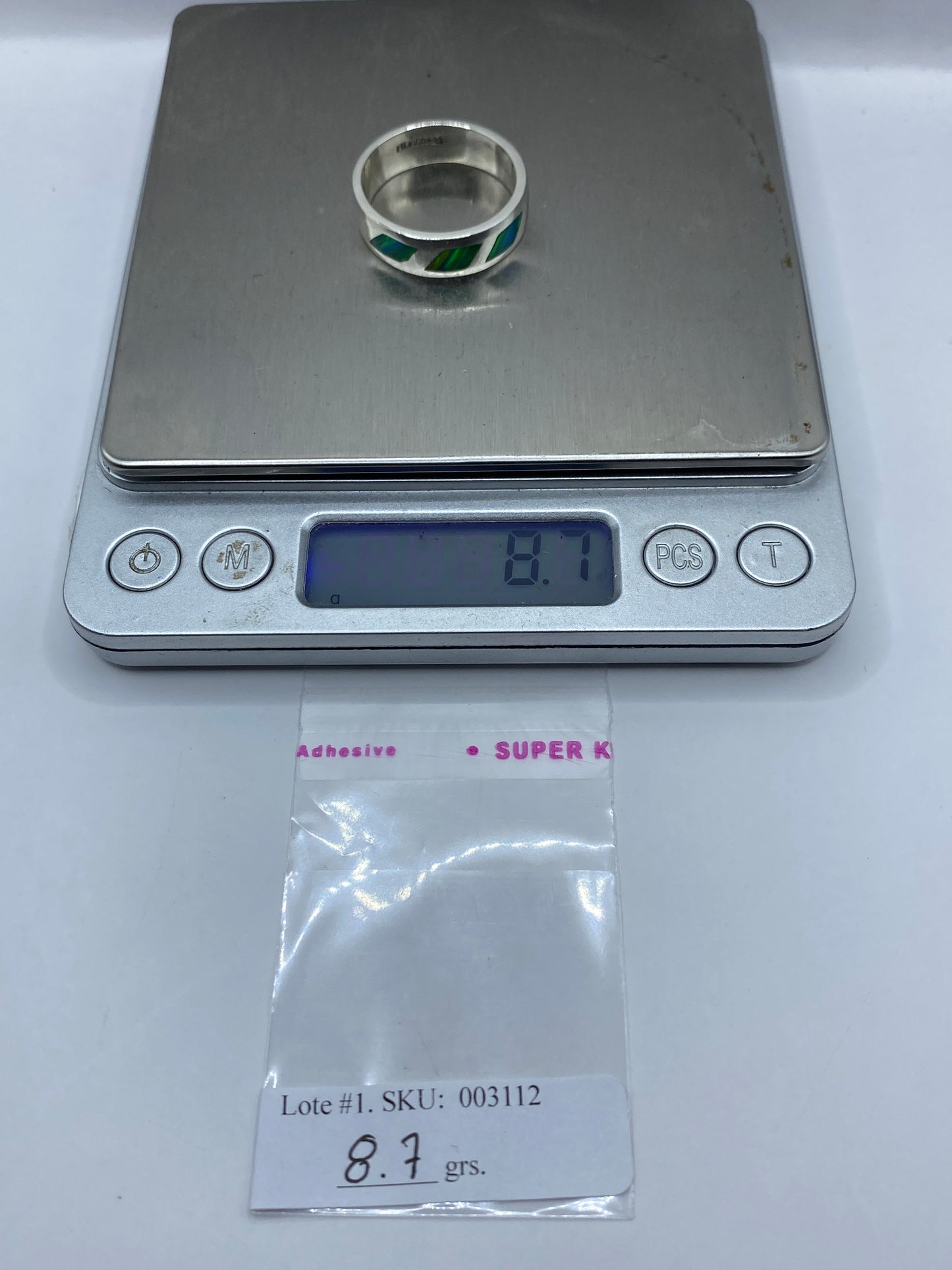 Anillo Plata Ópalo de Fuego Verde — Geométrico Moderno — foto 6