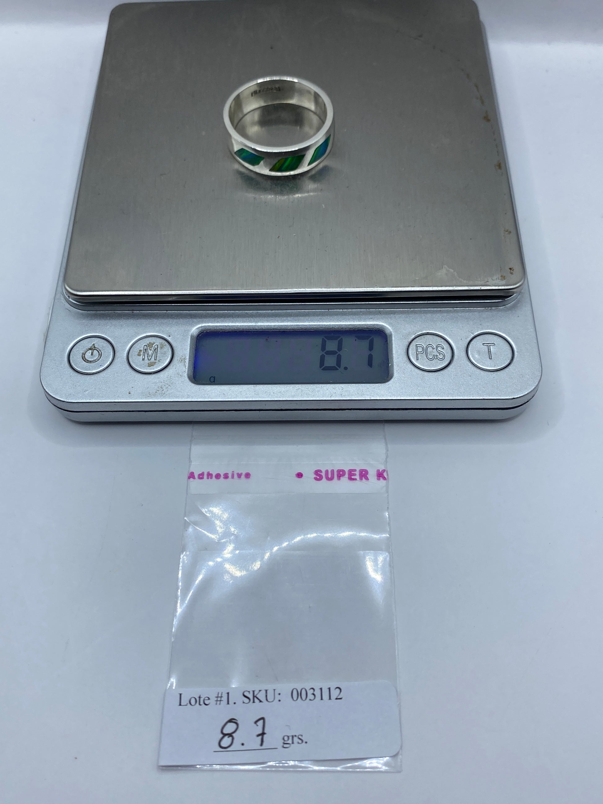 Anillo Plata Ópalo de Fuego Verde — Geométrico Moderno — foto 6