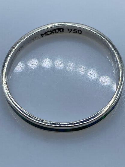 Anillo de Plata Ópalo de Fuego Verde Limón — Minimalista Unisex — foto 5