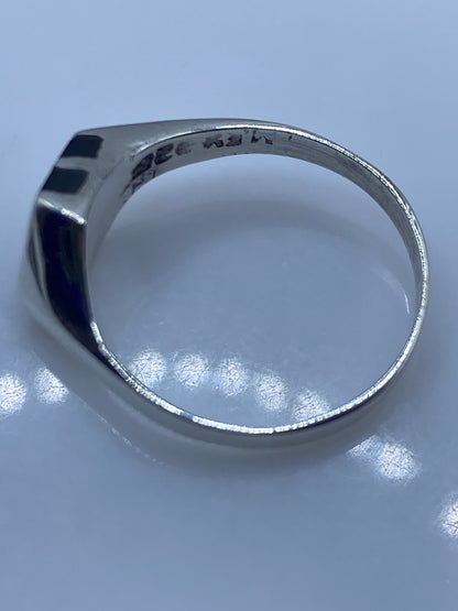 Anillo de Plata Ónix Negro Minimalista — Unisex — foto 5