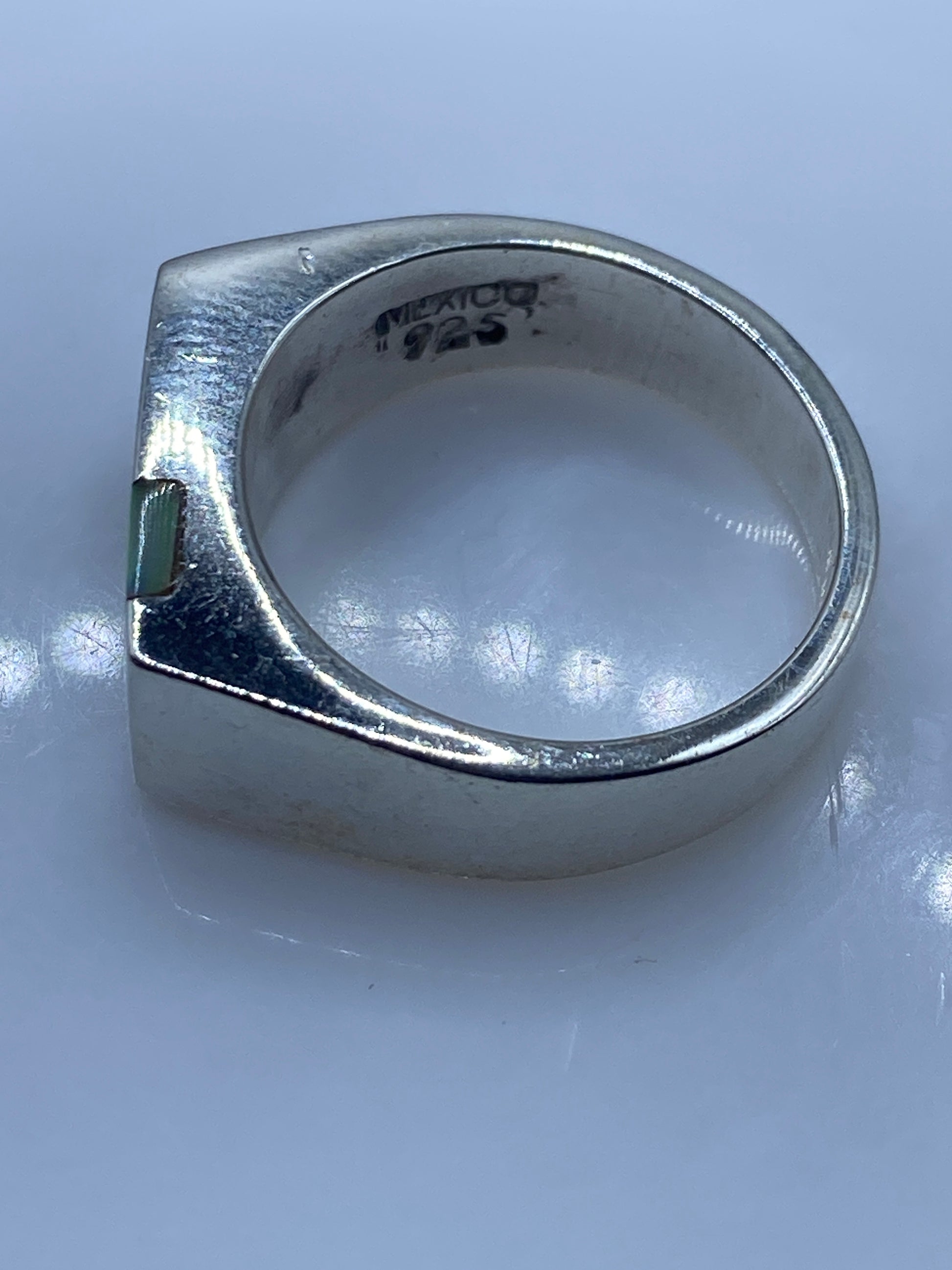 Anillo de Plata Ópalo de Fuego Minimalista — Arquitectónico — foto 5