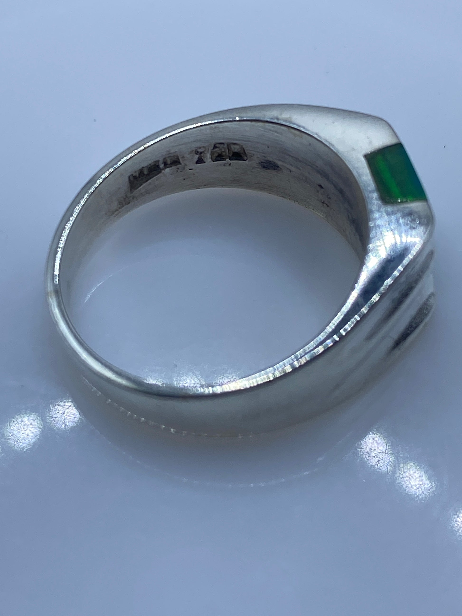 Anillo de Plata .950 Ópalo de Fuego Verde Limón — Arquitectónico — foto 5