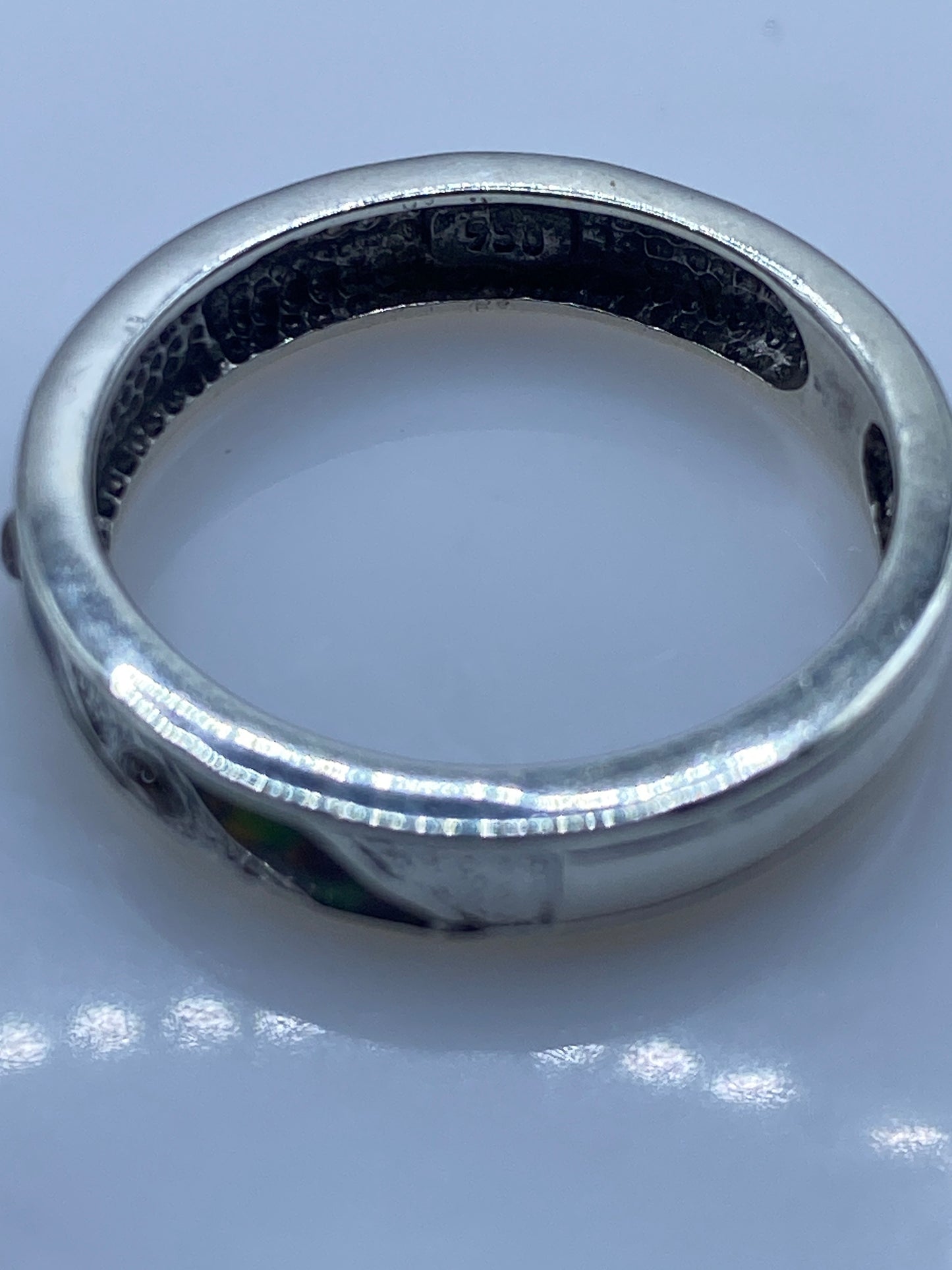 Anillo de Plata Ópalo de Fuego Multicolor — Diseño Moderno — foto 5