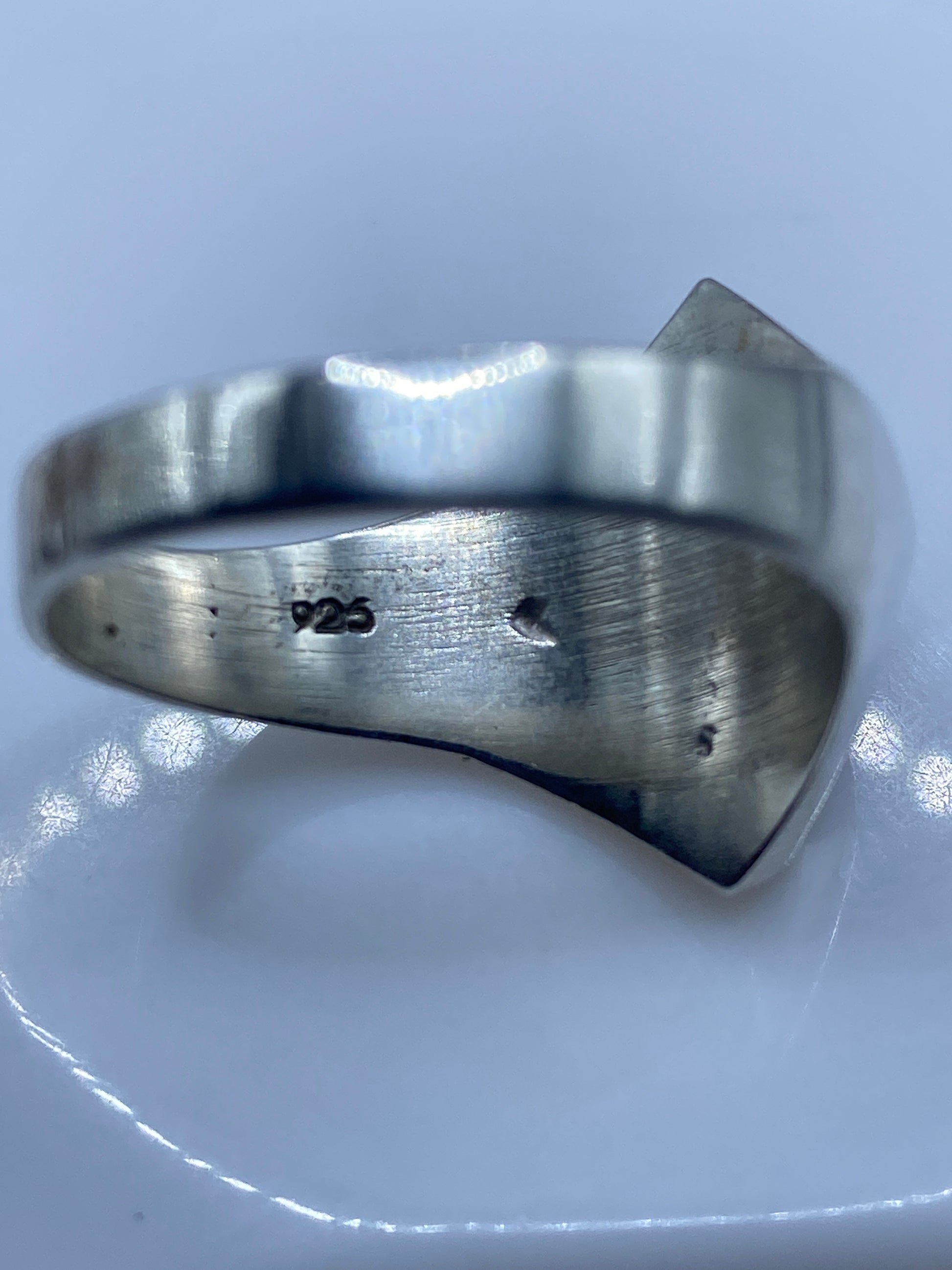 Anillo de Plata Ópalo de Fuego Azul — Signet Hombre — foto 5