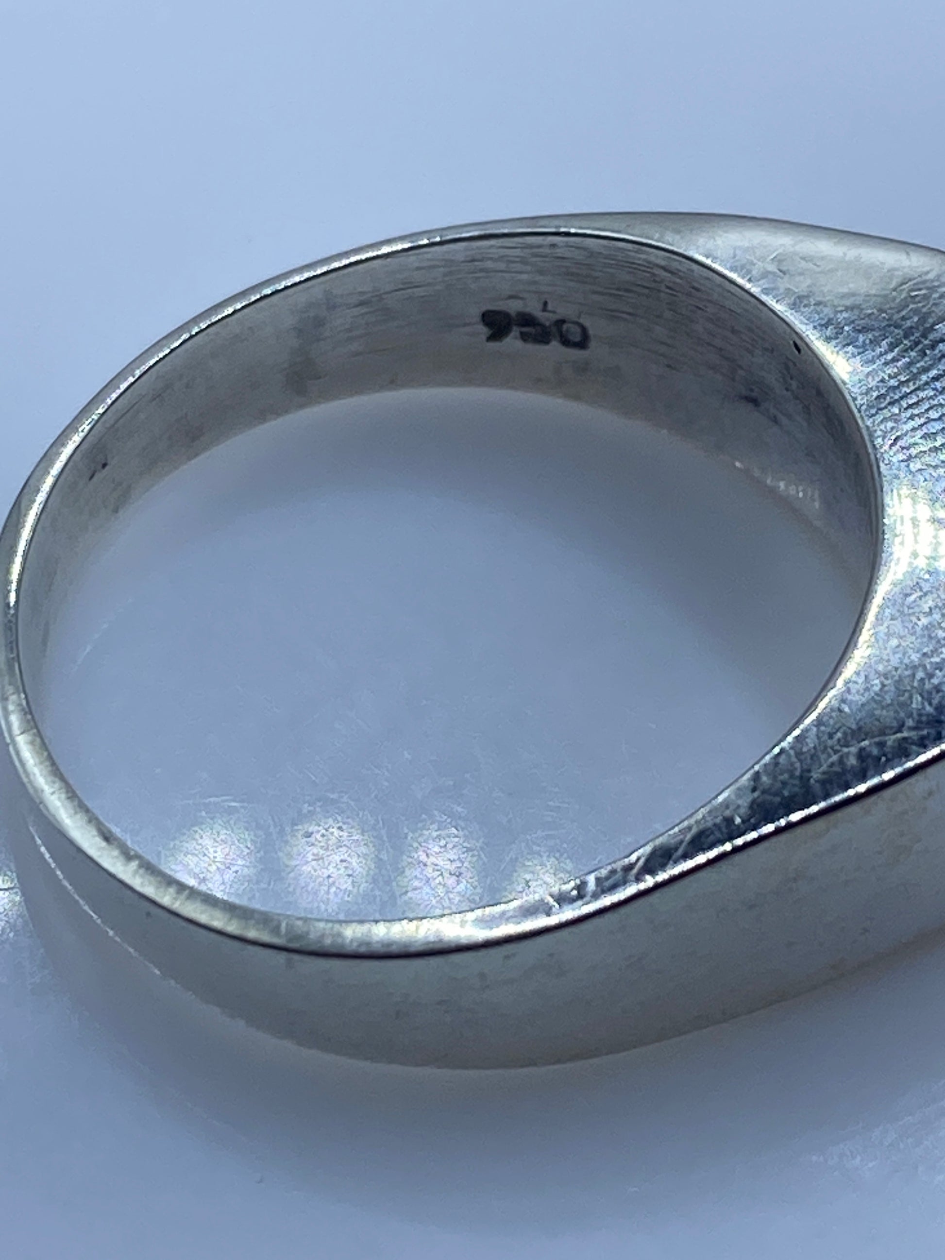 Anillo de Plata .950 Ópalo de Fuego — Diseño Geométrico Unisex — foto 5