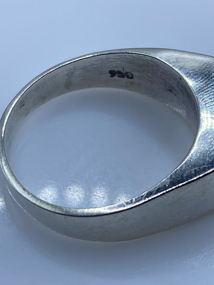 Anillo de Plata .950 Ópalo de Fuego — Diseño Geométrico Unisex — foto 5