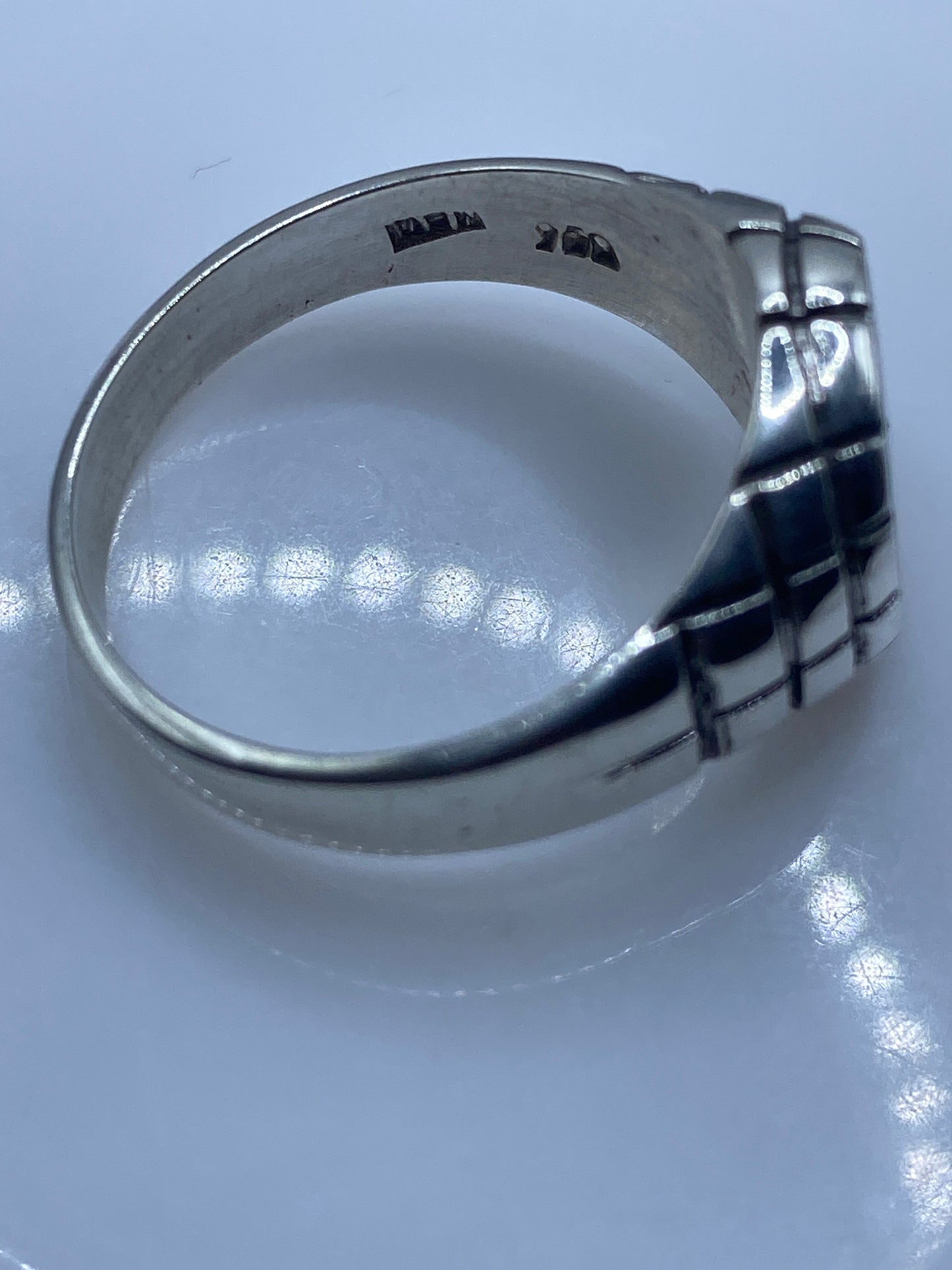 Anillo de Plata .950 con Ópalo de Fuego Azul — Para Él — foto 5