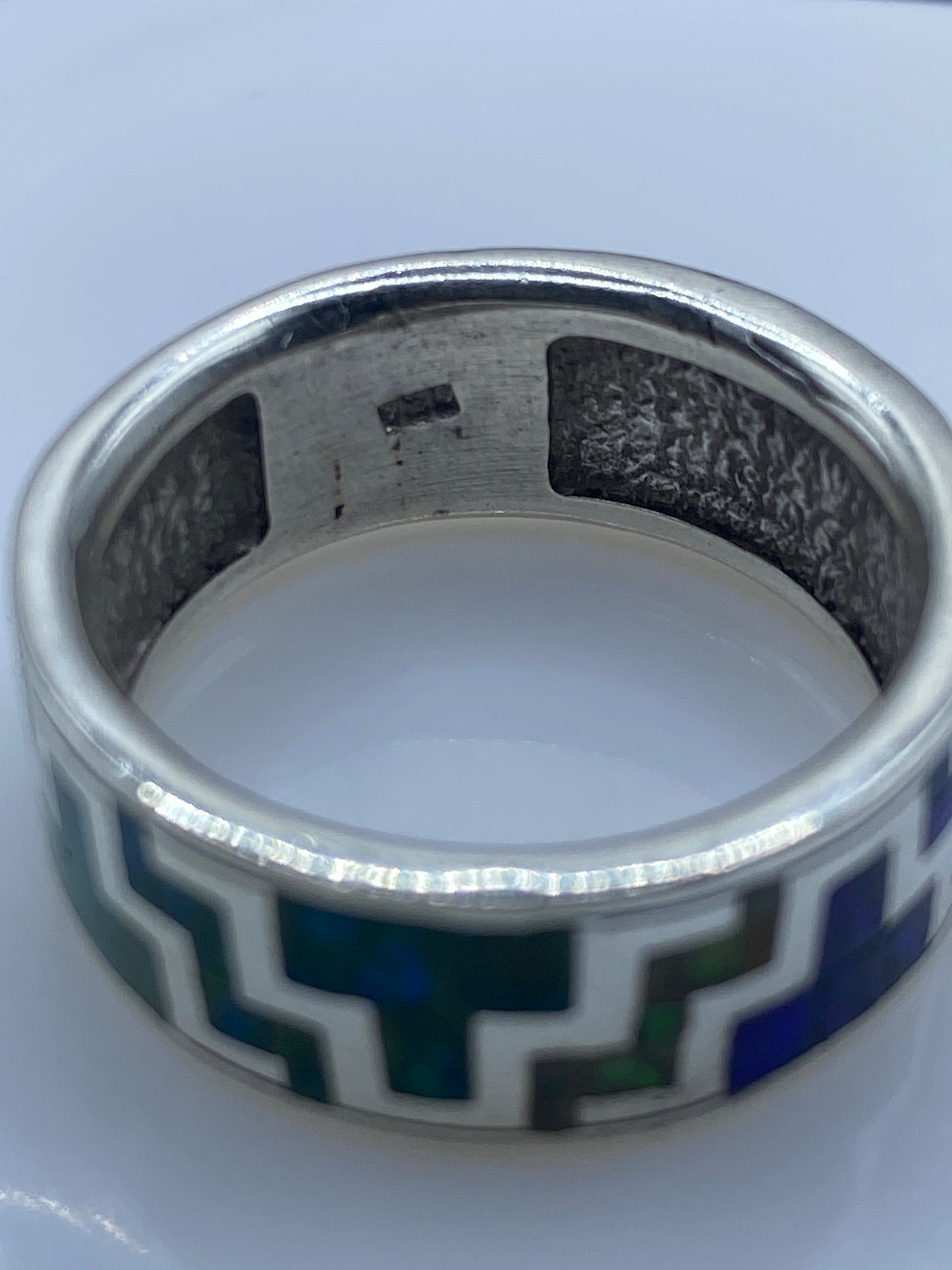 Anillo Plata .950 Ópalo de Fuego Geométrico — Unisex — foto 5