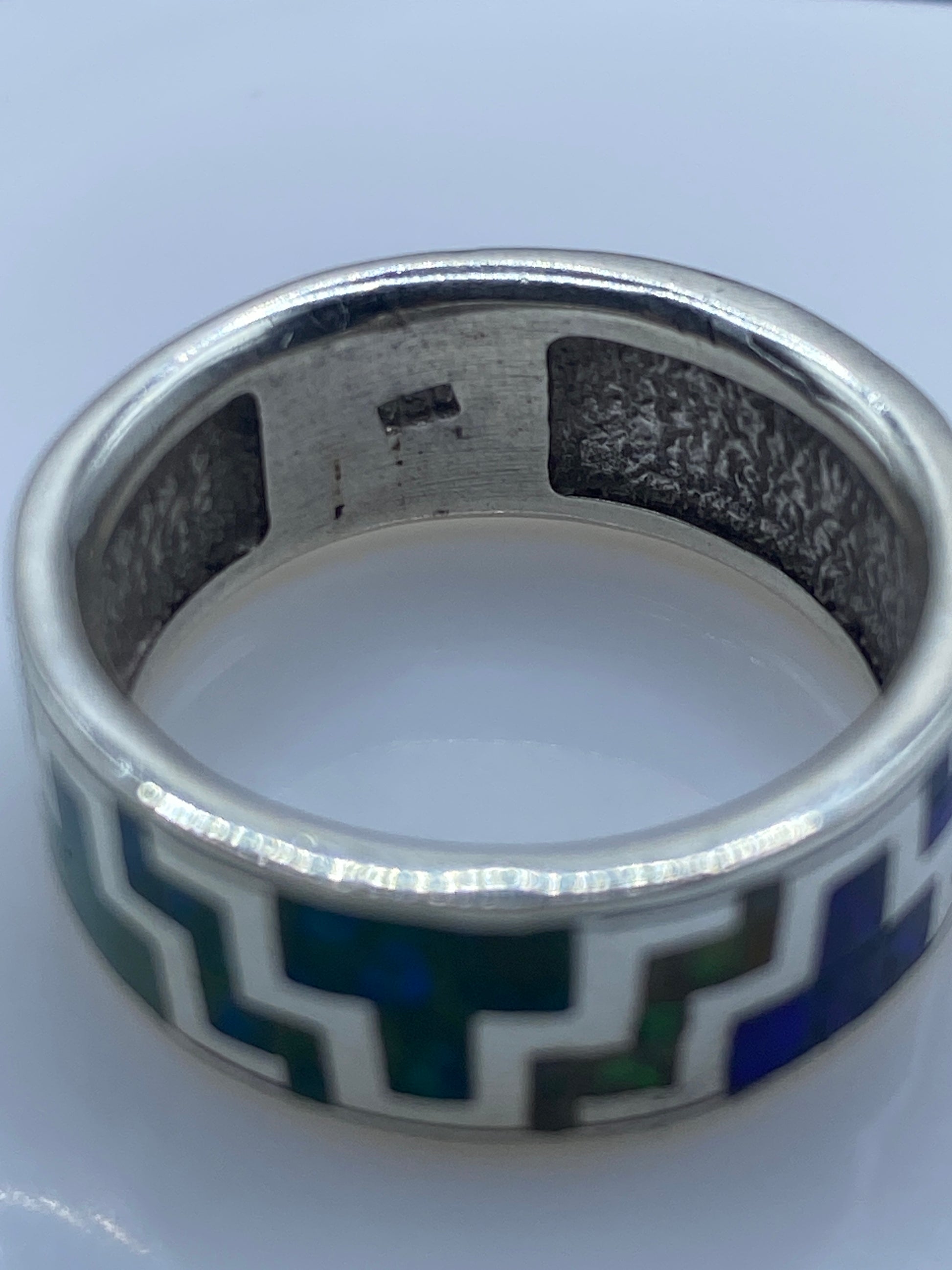 Anillo Plata .950 Ópalo de Fuego Geométrico — Unisex — foto 5