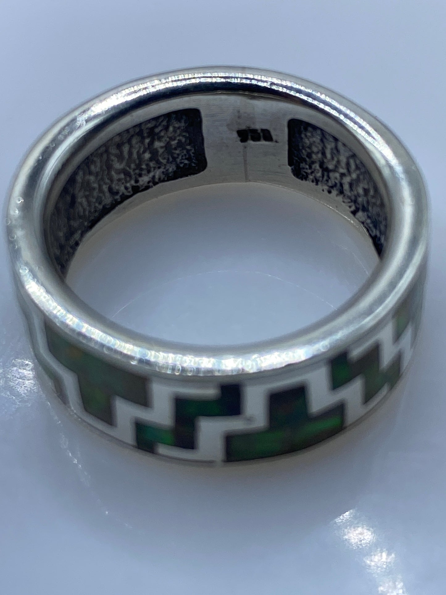 Anillo de Plata Ópalo de Fuego Puro | Diseño Geométrico Taxco — foto 5